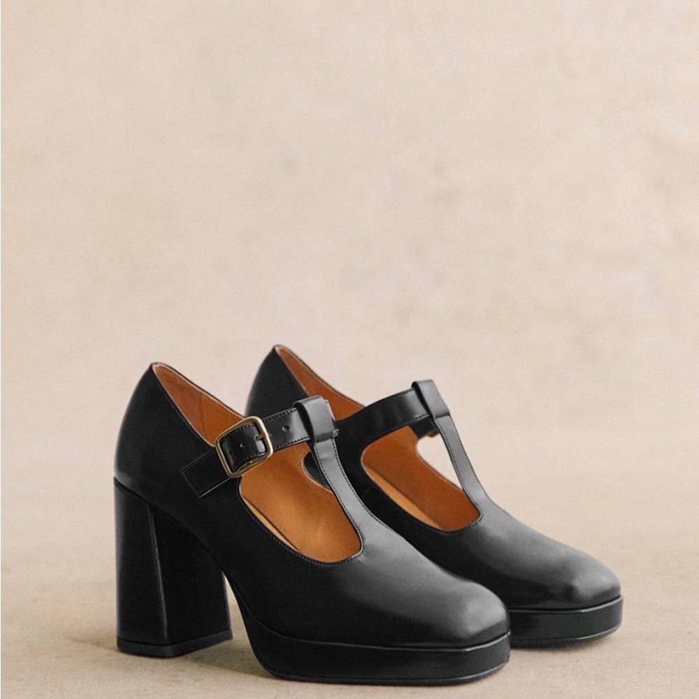 Sézane Platform Mary Janes sz 6